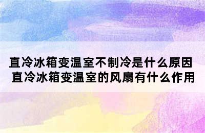 直冷冰箱变温室不制冷是什么原因 直冷冰箱变温室的风扇有什么作用